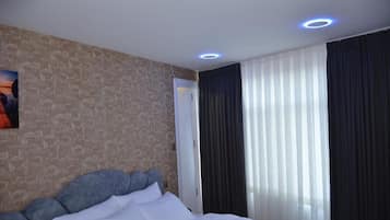 Premium bedding, down comforters, individually decorated, desk