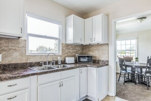 Fridge, microwave, oven