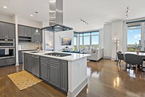 Fridge, microwave, oven, stovetop - Luxury Living | Tysons | High Rise | Scenic Views (McLean)