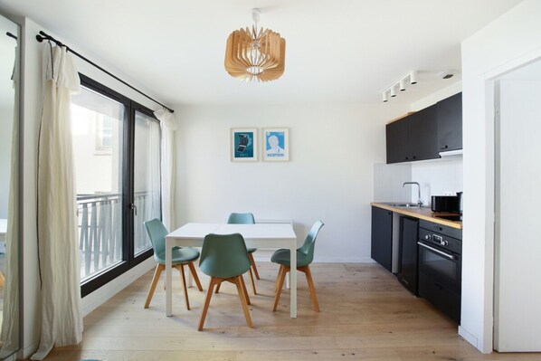 Apartment | Private kitchen | Fridge, microwave, stovetop, coffee/tea maker