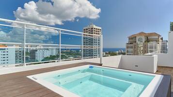 Enjoy a refreshing swim with a city view from our rooftop pool.