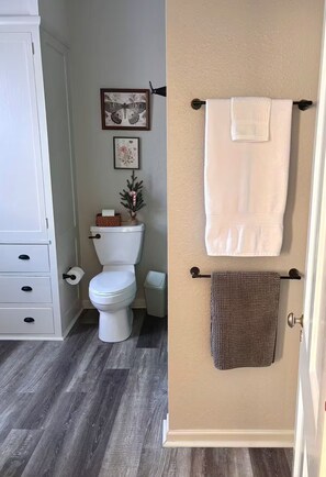 milieuvriendelijk toiletgerief, een haardroger, handdoeken