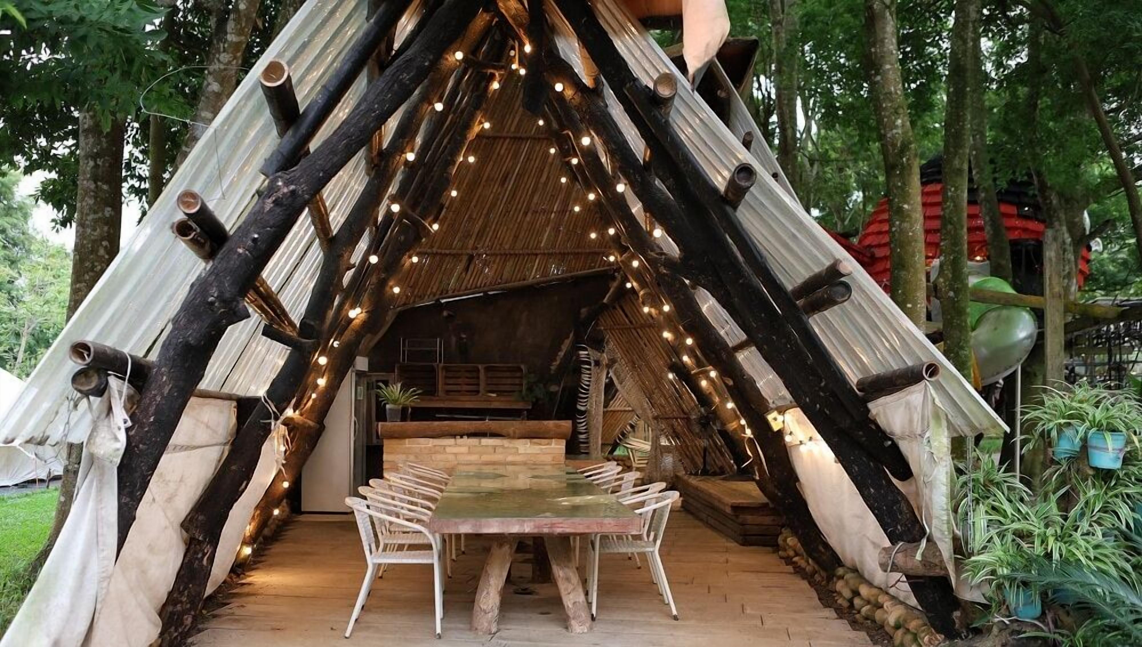 Outdoor banquet area