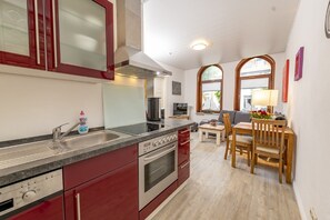 Fridge, oven, stovetop, dishwasher - Apartment 'Nickel 2' with Shared Garden and Wi-Fi (Arnis)