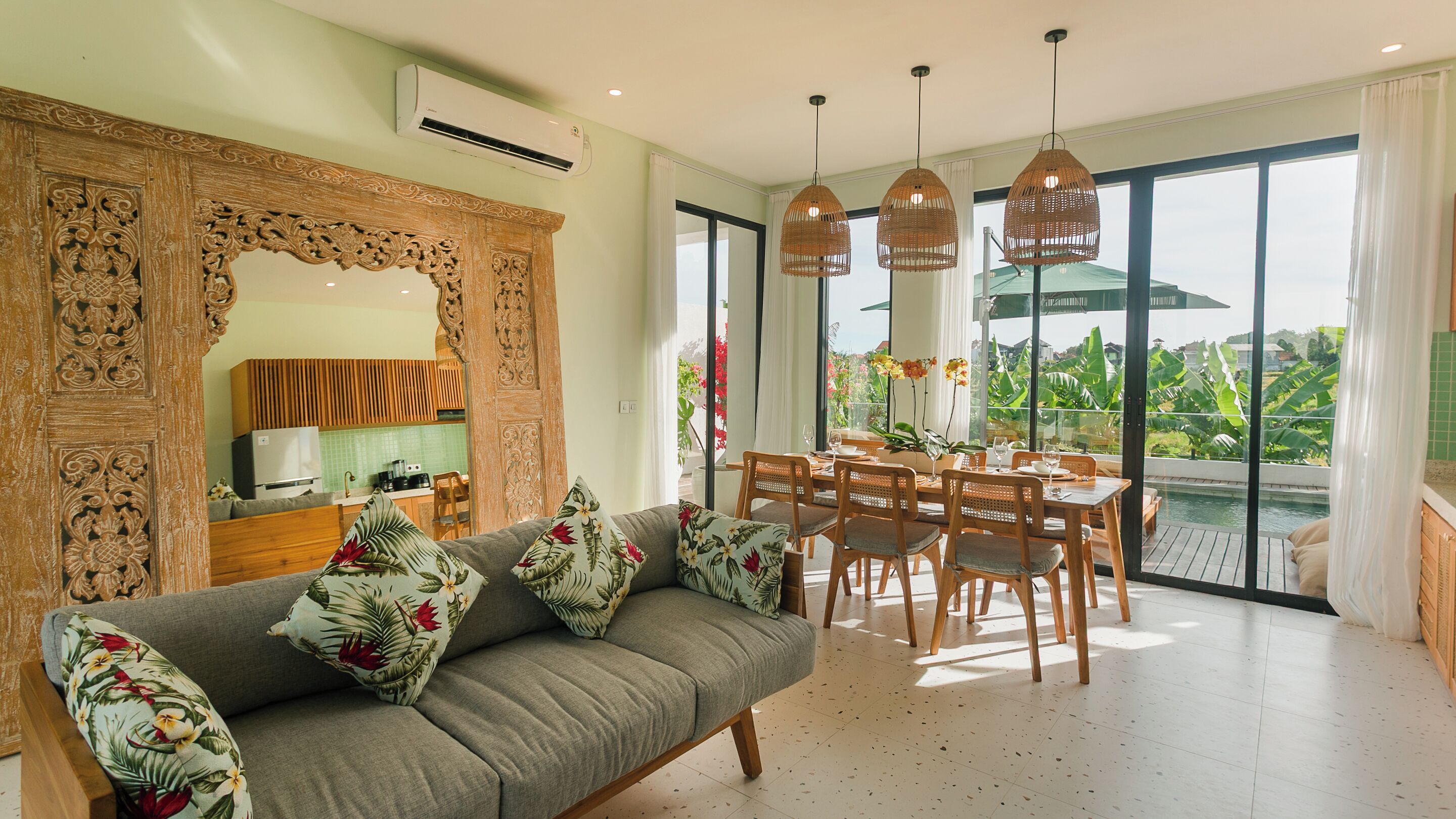 Villa, Balcony, Pool View | Living area | Flat-screen TV