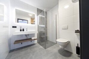 Dusche, Haartrockner, Handtücher
