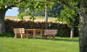 Outdoor dining - Room 'Nr 4' with Mountain View, Shared Garden and Wi-Fi (Grafenhausen)