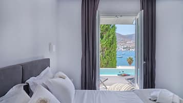 Suite, Private Pool, Sea View | In-room safe, laptop workspace, soundproofing, iron/ironing board