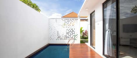 Vila Keluarga, 2 kamar tidur, kolam renang pribadi, pemandangan kolam renang | Pemandangan dari kamar
