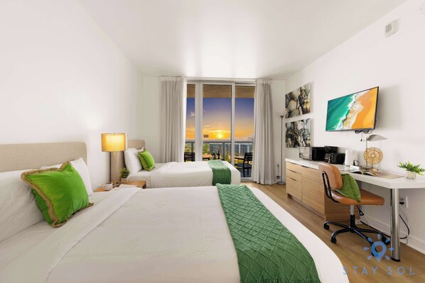 Desk, iron/ironing board, travel cot, WiFi