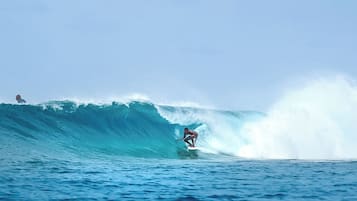 Private beach, white sand, sun loungers, beach umbrellas