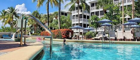 Outdoor pool, a heated pool