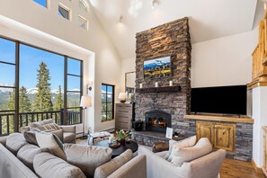 Smart TV, fireplace, video games, stereo