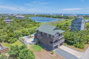 Exterior - Oceanside Home w/ Private Pool, Hot Tub, Game Rm. Snag this Message in a Bottle! (Salvo)