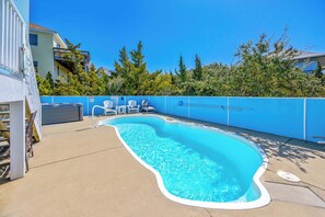 Outdoor pool, a heated pool - Soundside w/ Private Pool, Elevator, Hot Tub, Game Room, Cmty Tennis/Pickleball (Avon)