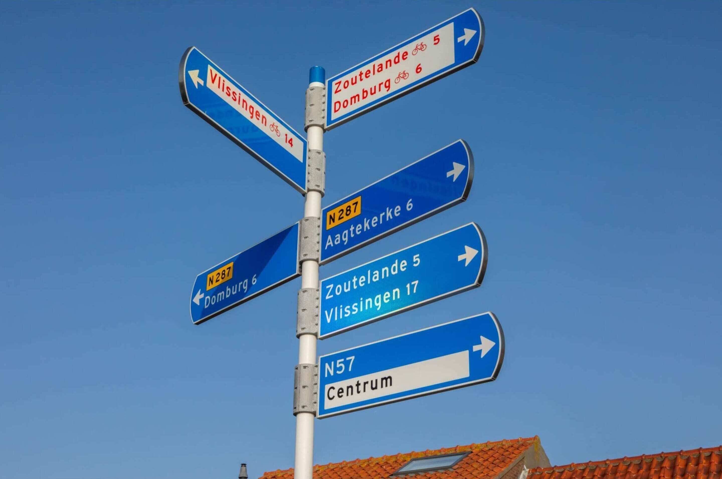 Ein Wegweiser mit mehreren Pfeilen, die zu verschiedenen Zielen zeigen.