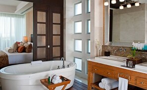 Shower, towels, soap, toilet paper