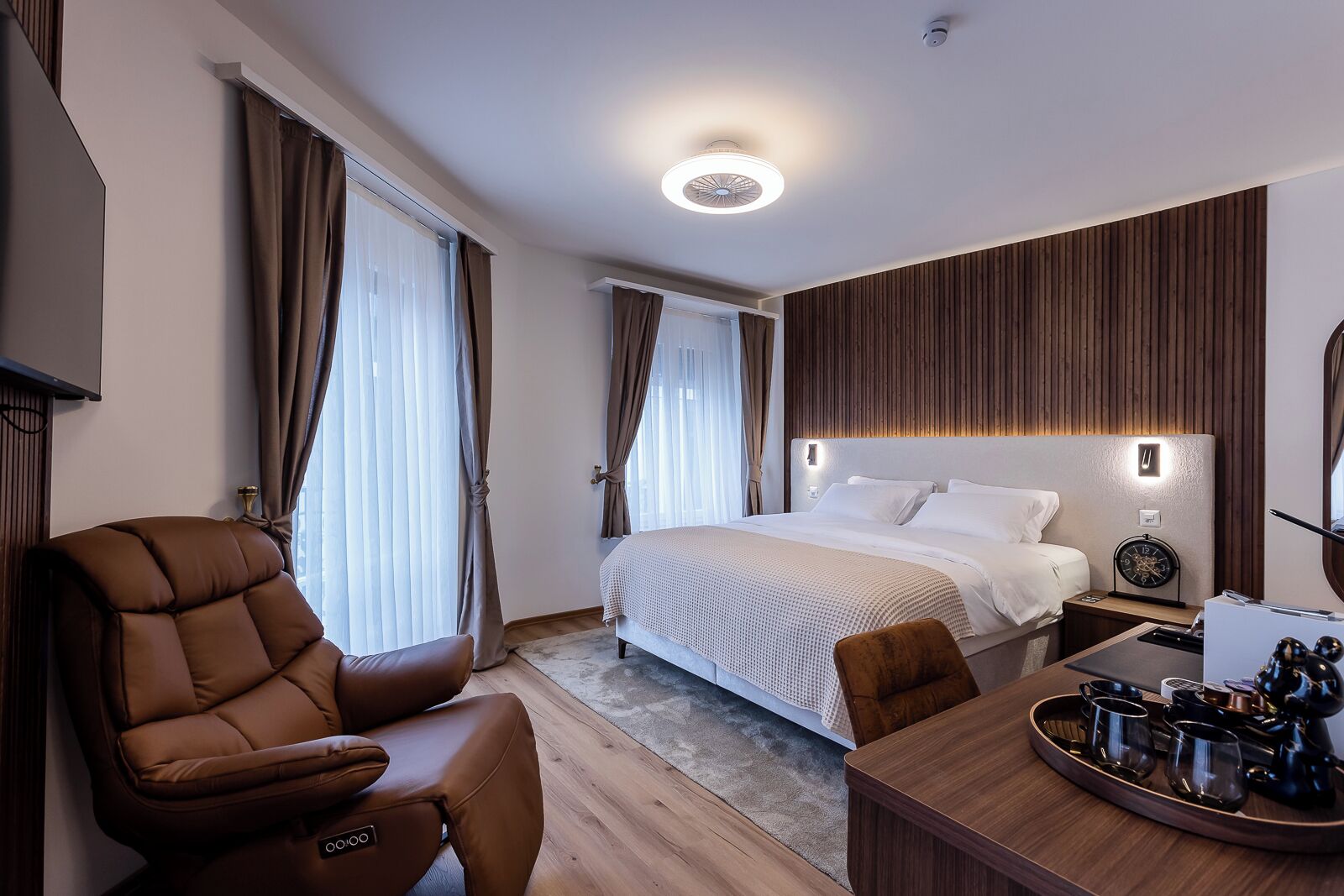 Deluxe Double Room, City View | Free minibar, in-room safe, desk, laptop workspace