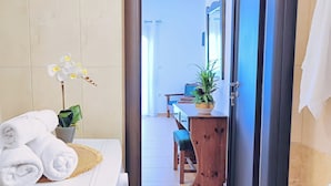 Family Apartment, Terrace, Courtyard View | Bathroom - A & A Apartments (Skiathos)
