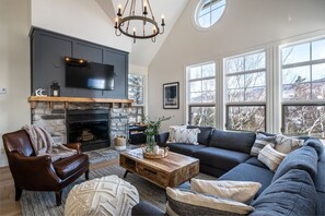 TV, fireplace, stereo