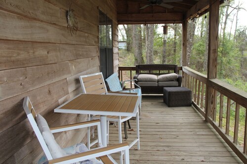 Private cabin on 5 acres near Troy, Alabama with pond.