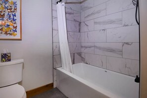 Douche, sèche-cheveux, shampoing