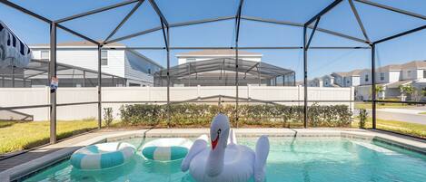 Outdoor pool, a heated pool