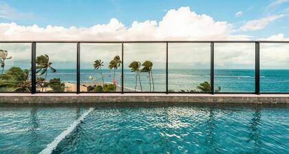 On the sand with private heated pool