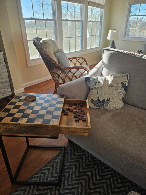 Smart TV, video games, ping pong, books