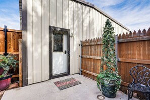 Exterior detail - Fenced Yard: Modern Barndominium in Amarillo! (Amarillo)