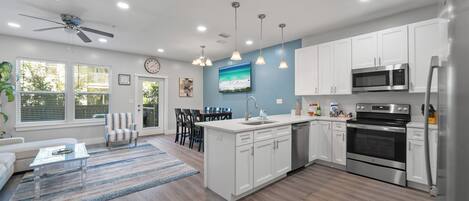 Microwave, oven, stovetop, dishwasher