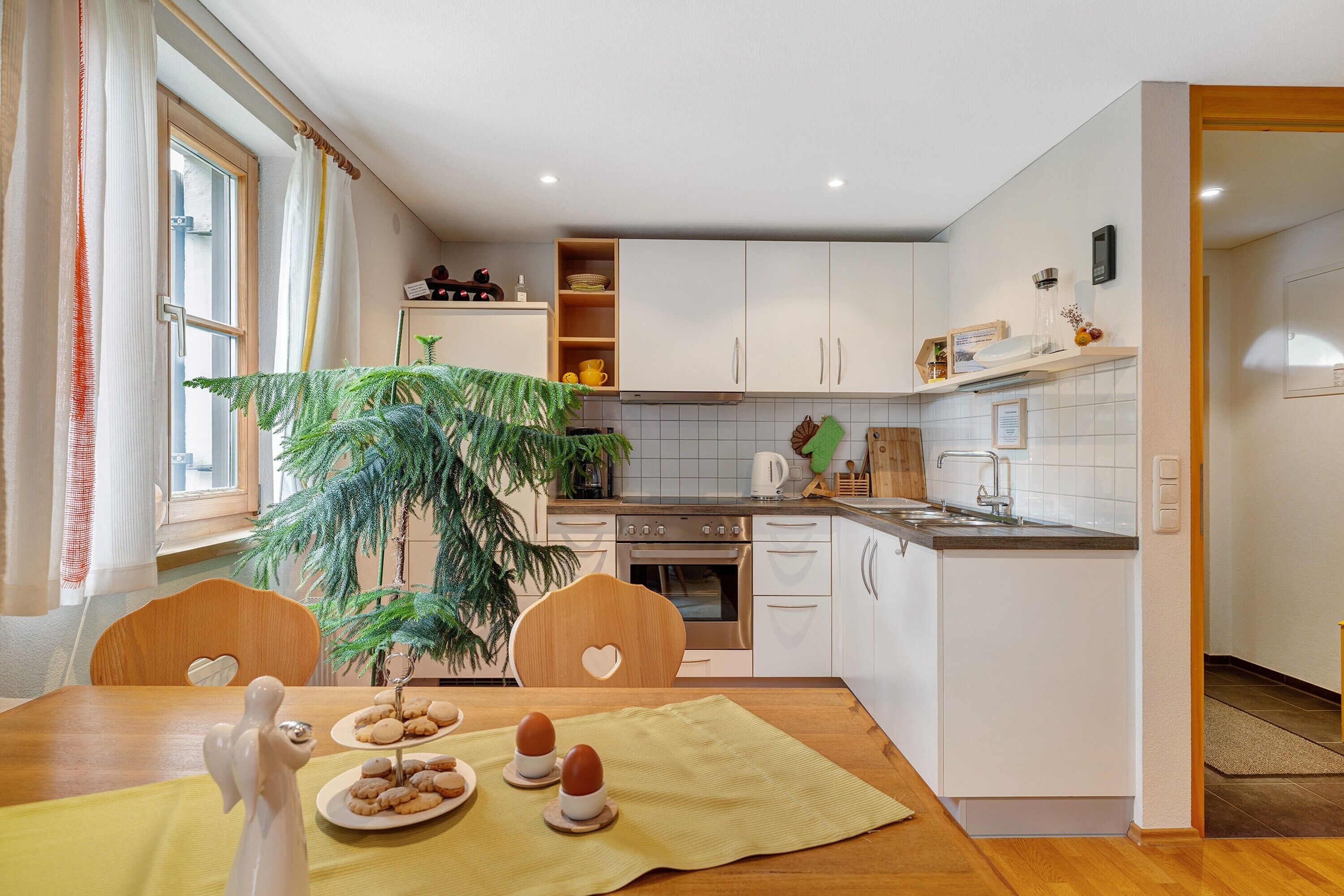 Fridge, oven, stovetop, coffee/tea maker