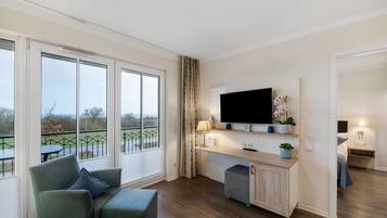 Een televisie, videogames en een dvd-speler