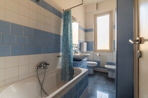 Hair dryer, bidet, towels