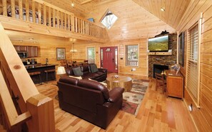 TV, fireplace, video games