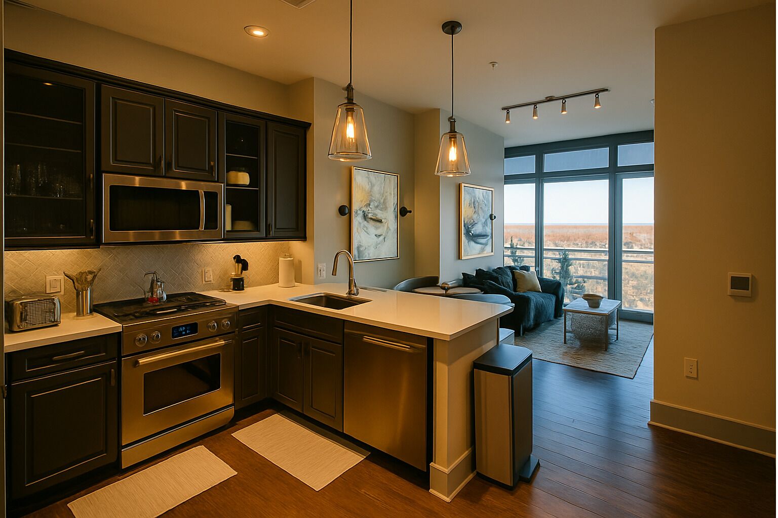 Kjøleskap, mikrobølgeovn, ovn og kokeplater