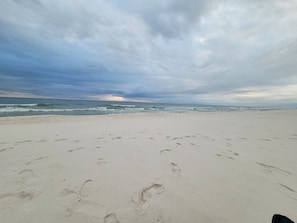 Beach nearby, sun loungers