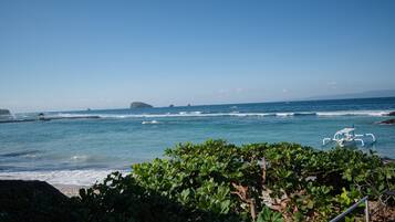 On the beach, white sand