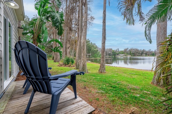 Backyard view of lake