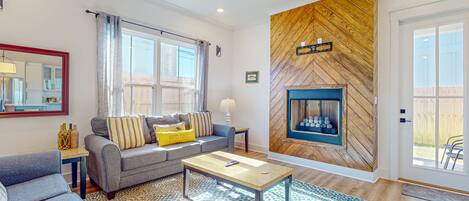 Télévision, cheminée