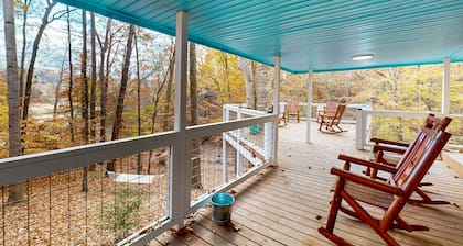Dog Friendly lake cabin w/free attraction tickets, hot tub, fire pit, & decks