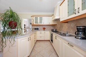 Fridge, oven, stovetop, dishwasher