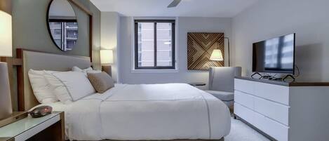 2 bedrooms, iron/ironing board, travel cot, WiFi