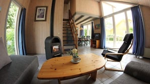House | Living room - Exklusives Skandinavisches Ferienhaus (Mirow)