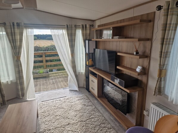 TV, DVD player, stereo