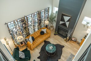 Smart TV, fireplace, table football, offices