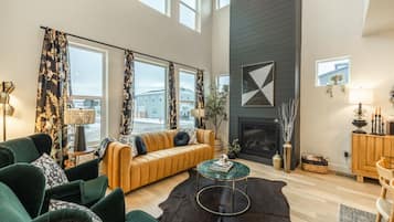 Smart TV, fireplace, table football, offices