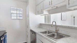 Fridge, dining tables