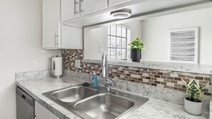 Fridge, dining tables