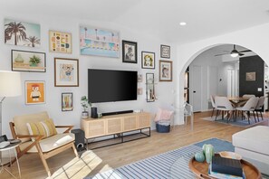 TV, computer monitors - Mesquite Work/Play Oasis - Comfortable Condo + Workspace at Mesquite CC Phase (Palm Springs)